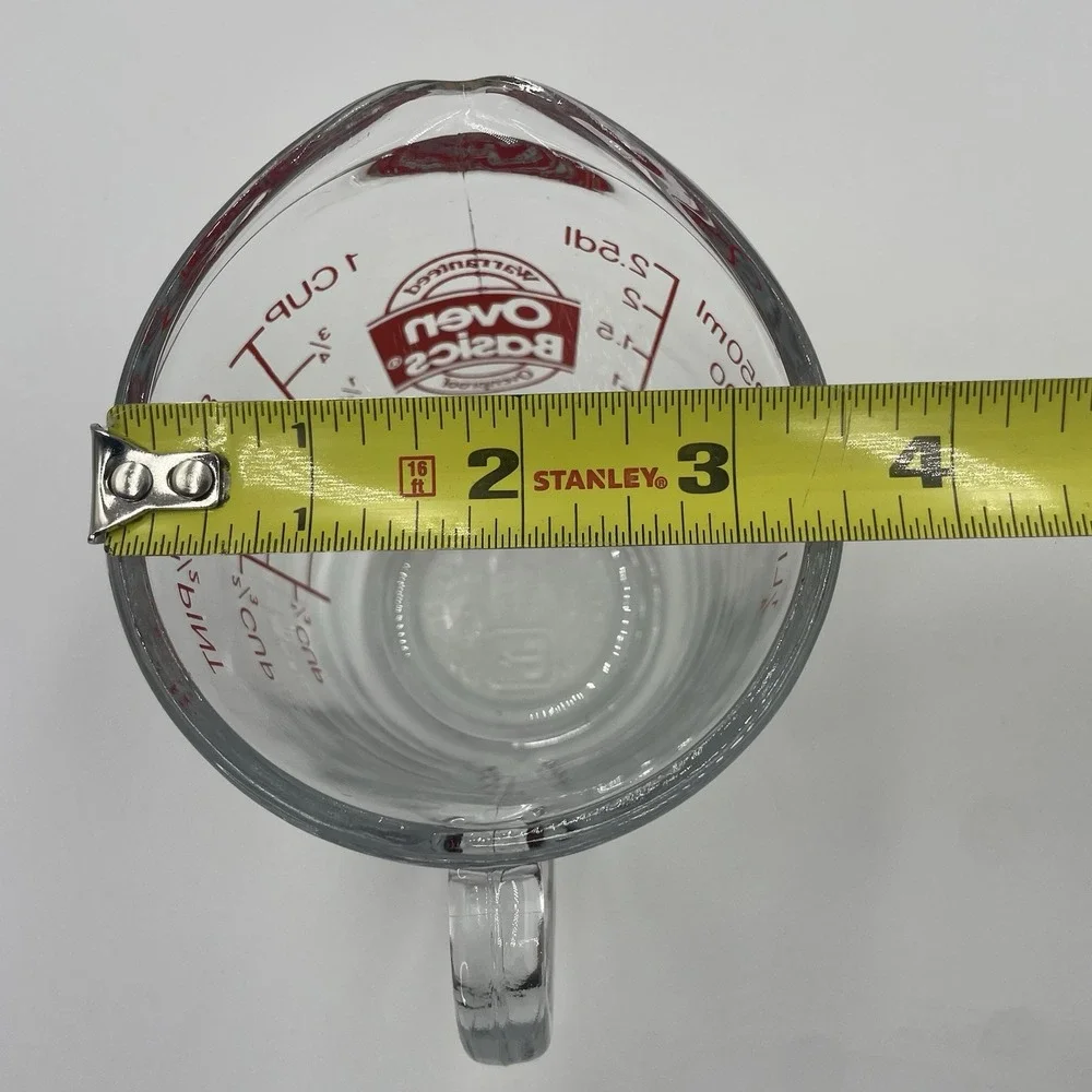 Vintage ANCHOR HOCKING OVEN BASICS- 1 CUP Glass Measuring Cup-#496 EXCELLENT